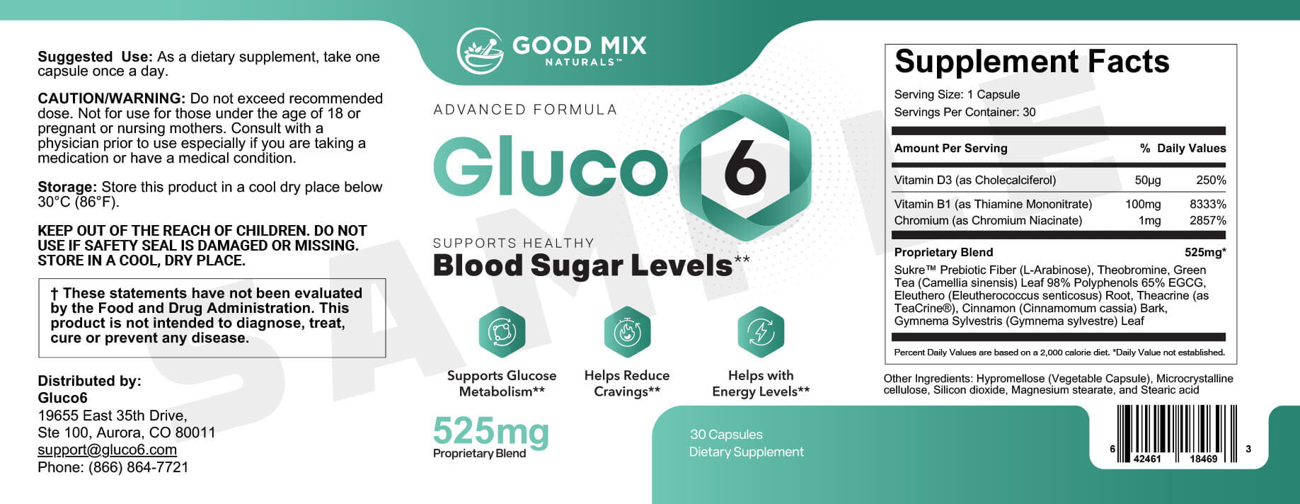 Gluco6 Supplement Facts — Lab Verified