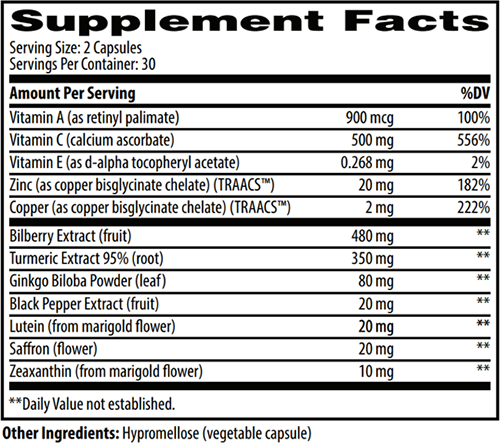 iGenics Supplement Facts — Full Label with all 12 ingredients and dosages