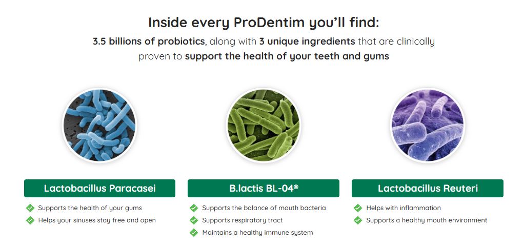 ProDentim Supplement Facts — Full ingredient label
